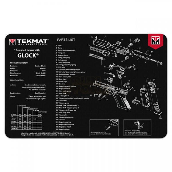 TekMat Cleaning & Repair Mat - Glock 17