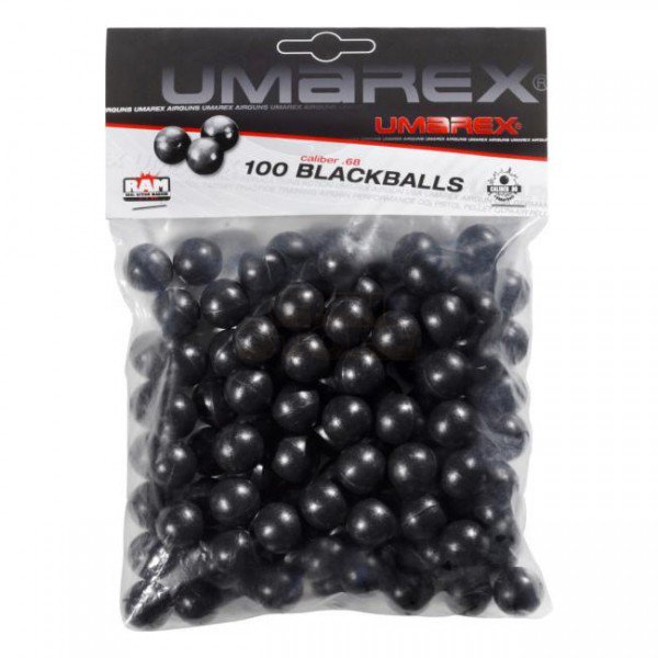 Umarex Rubber Balls .68 100rds - Black