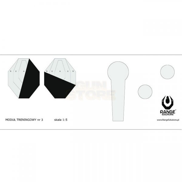 Range Solutions Drill-3 Shooting Targets 50 pcs.