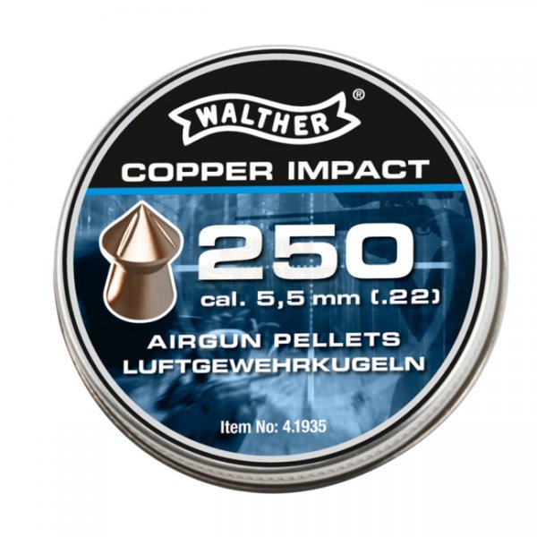 Walther 5.5mm Pointed Waisted Pellets 1.04g 250rds