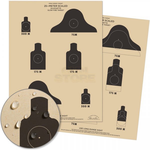 Rite in the Rain 25 Meter Slow Fire Qualification Target - 100 Pack