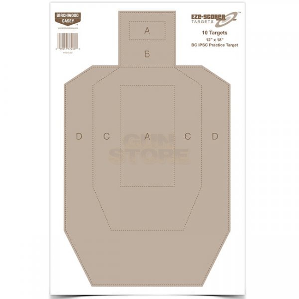 Birchwood Casey Eze-Scorer 12 x 18 BC IPSC Practice Target 10 Pack