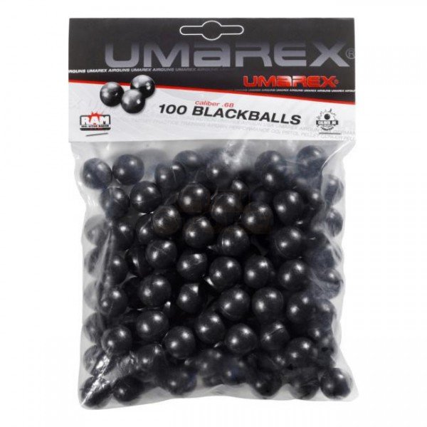 Umarex Rubber Balls .68 100rds - Black